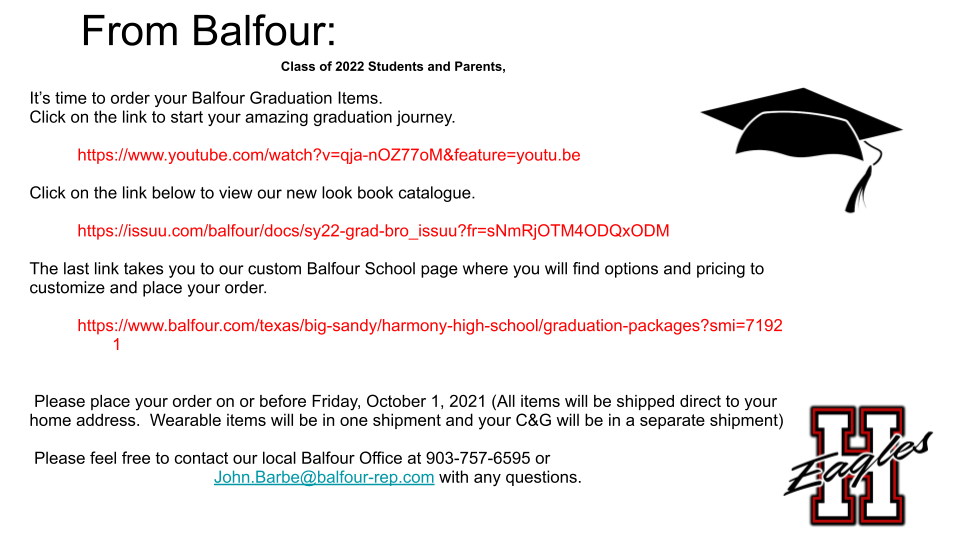 Cap and gown info