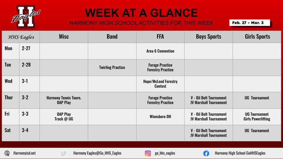 Weekly Schedule