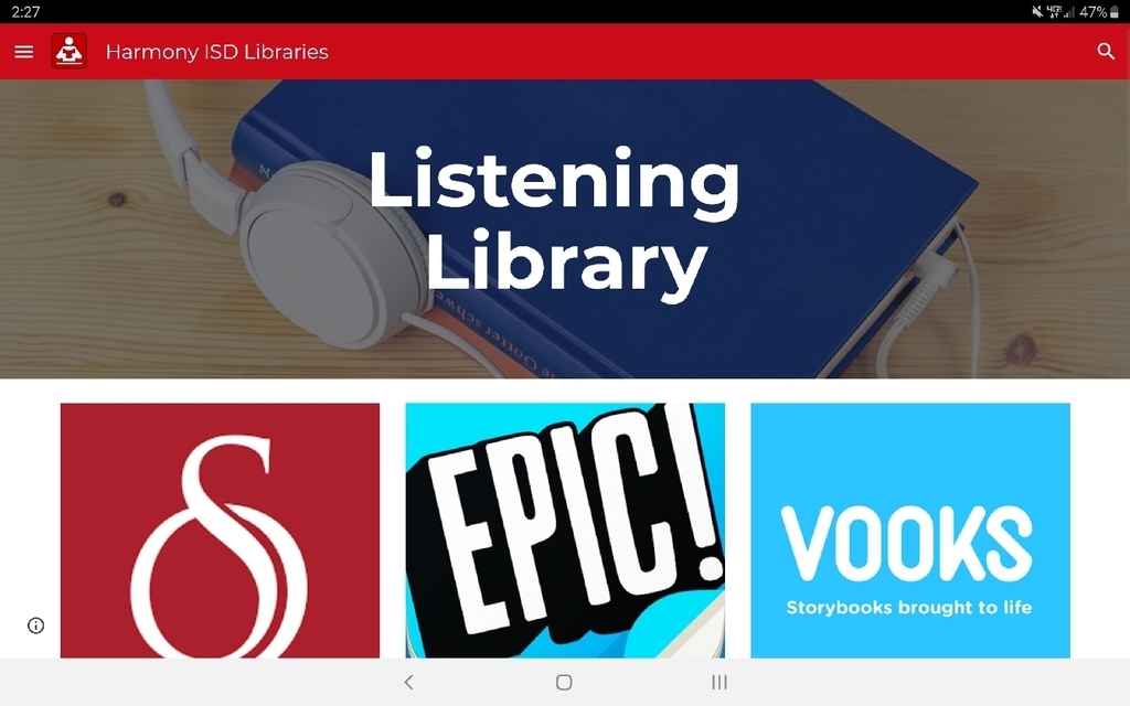 Harmony ISD Libraries "Listening Library" Page