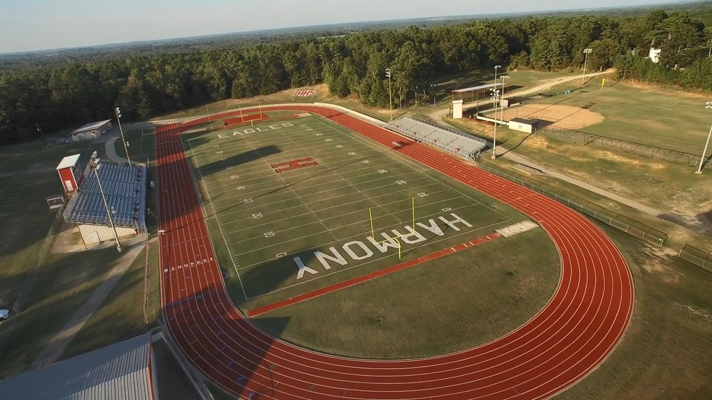 Drone shot of Football Field